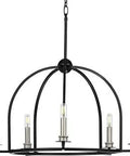 Seneca Collection 5 Light Farmhouse Chandelier In Matte Black For Dining Room Or Kitchen Island Classic Candelabra Design