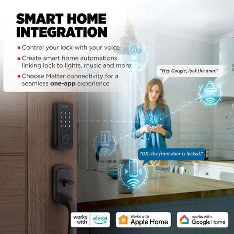 Next Gen Touchscreen Smart Lock With Built In WiFi And Matter Support Featuring NFC Tap To Unlock For iPhone And Apple Watch Remote Management Seamless Smart Home Setup For A Hella Secure Home Base