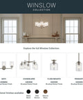 Winslow 30 Inch Vanity Light In Brushed Nickel Four Light Clear Seeded Glass Bath Fixture For Modern Transitional Bathrooms