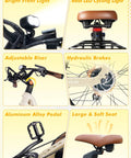 Adult Electric Bike With 1200W Peak Motor And 960Wh Dual Battery with LED headlights, hydraulic brakes, and adjustable features.