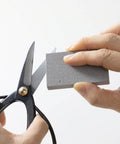 Pro Grade Bonsai Tool Kit 4 Piece Set With Yasugi Steel Satsuki Bonsai Scissors and Sap Eraser in use.