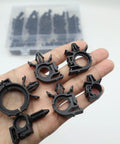 Close-up of Universal Wire Loom Clips Kit for Cars and Trucks, 60 Pieces Replacement Wiring Harness Clips shown in hand for size.