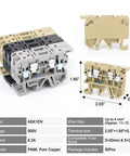 Heavy Duty Din Rail Fuse Holders Terminal Block Kit With Led Indicator Lights And Rock Solid End Plates For Badass Circuit Protection And Tight Wiring Setup Plus Marking Strips, 50 pieces, includes various terminal sizes.