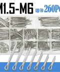 All Purpose Cotter Pin Set Kit 304 Stainless Steel U And R Shape Split Pins For Cars And Trucks Auto Repair Assorted Sizes