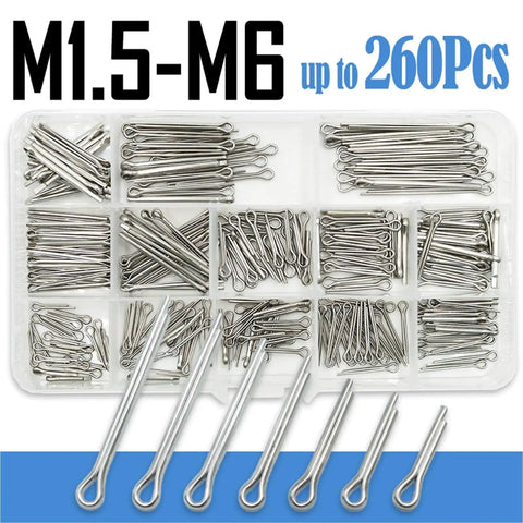 All Purpose Cotter Pin Set Kit 304 Stainless Steel U And R Shape Split Pins For Cars And Trucks Auto Repair Assorted Sizes