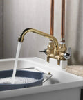 Two Handle Laundry Faucet With 7 Inch Rough Brass Swivel Spout Drip Free No Fuss Quarter Turn Valve filling bucket