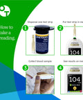 Instructions for using Verio Blood Glucose Test Strips For Daily Sugar Checks, Fast Five Second Readings With Tiny Blood Drop Needed