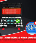 160 Piece JIC And ORFS Hydraulic Cap And Plug Kit For Hose Tube And Pipe Fittings With Precision Threading in open case