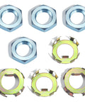 Beefy Heavy Duty D Style Trailer Spindle Nuts And Retainers Kit For 2000 To 8000 Lbs 1 Inch Thread Head 4 Axle Nuts And 4 Retainers