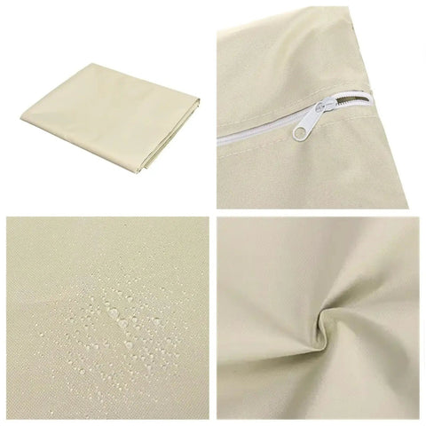 Heavy Duty Waterproof Swing Seat Cover for Patio Two to Three Seater Bench Cushions, 900D Oxford Fabric, beige detail view
