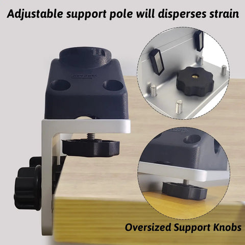 Universal Versatrack 90 Degree Aluminum Track Bracket For Boat Gunnels, Fits Tracker Versatrack, Lund Sport Track, Ranger, And Lowe Boats, Pre Drilled Mount For Rod Holders And Marine Accessories, black support knob