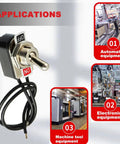Heavy Duty SPST Rocker Toggle Switch 2 Pin On Off Latching With Leads 6A At 125VAC And 3A At 250VAC applications display