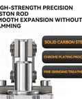 Heavy Duty Xalc Pneumatic Cylinder Featuring Inclined Rod Lever Design And Compression Clamping Rocker Arm Fixture Non Magnetic Aluminum Build close-up of precision piston rod.