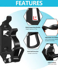 Eight Piece Shovel Mount For Roof Rack featuring durable metal bracket, adjustable rubber tape, solid steel structure, and fastener.