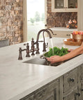 Oil Rubbed Bronze Deck Mounted Kitchen Soap Dispenser With 18 Ounce Refillable Bottle Above The Sink, Traditional Old World Finish