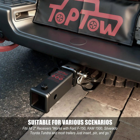 2 Inch Trailer Hitch Extender With Seven Inch Or Eight And A Half Inch Extension installed on vehicle bumper