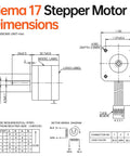 Technical diagram of Three Pack Nema 17 Stepper Motors For DIY CNC And 3D Printer Projects Beefy Torque with dimensions and wiring details.