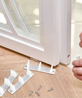 15 Piece Plastic Sliding Closet Door Guide Track Set With Floor Mount Bypass Bottom Guides White Easy Install Replacement Rails