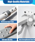 Close-up of Heavy Duty Flip Up Toilet Grab Bar With Adjustable Length And Height showing thickened steel tube and anti-slip grip.