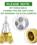 Three Way Aluminum Air Manifold And Splitter For Pneumatic Hoses, Four Port Quick Connect Socket For Shop Use, In Line Type Design