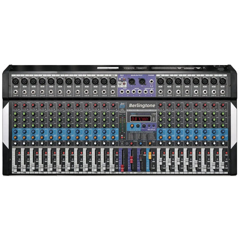 Front view of 20 Channel Pro Bluetooth Studio DJ Mixer And Controller With USB MP3 Player PC Recording 18 Mic Inputs 48V Phantom Power 24 Bit Digital Effects Unpowered.