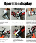 Operation display of Heavy Duty Portable Electric Pipe Threader With Pure Copper Motor And Quick Change Steel Dies for pipe threading.
