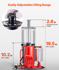 20 Ton Air Hydraulic Bottle Jack With Pneumatic And Manual Operation, Heavy Duty Welded Bottle Jack for cars with lifting range illustration