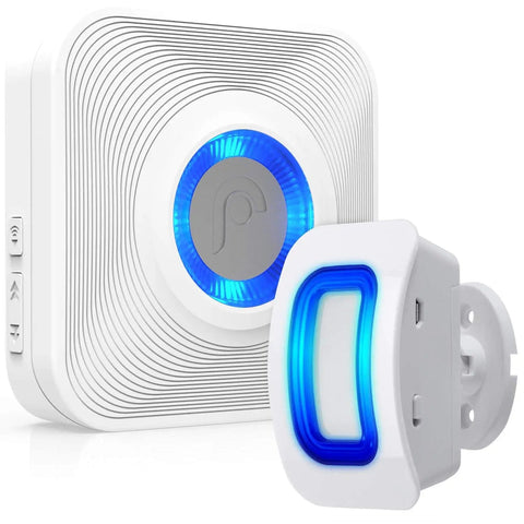 Wireless Door Chime And Driveway Alarm With Motion Sensor For Home And Business, 500 Foot Range, LED indicators, close-up image