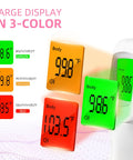 Non Contact Infrared Forehead Thermometer For Adults Kids And Baby 3 In 1 No Touch Digital Fever Temperature Gun Fast Accurate Readings 32 Memory Storage One Touch Mute Fahrenheit Celsius Switch Auto Shut Off For The Fam large 3-color display