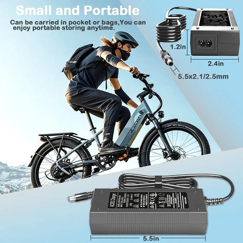 UL Certified 42V 2A Electric Scooter Charger For 36V Lithium Batteries Compatible With Gotrax Jetson Razor Segway Swagtron Bird And More Includes 5.5mm By 2.1mm And 2.5mm DC Connectors For E Scooters And E Bikes
