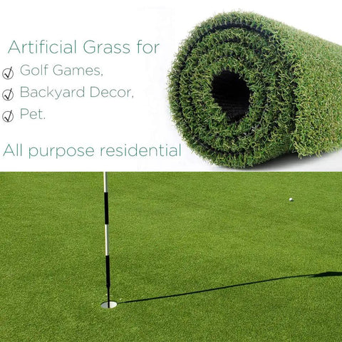 Putting Green Golf Mat 6x10 Ft Indoor Outdoor Synthetic Grass Turf For Home Practice And Training shown rolled with green surface.