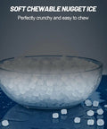 Bowl of ice from Nugget Ice Maker Machine With 100 Lbs Per Day Output, Stainless Steel Under Counter Ice Machine With 25 Lbs Storage Capacity