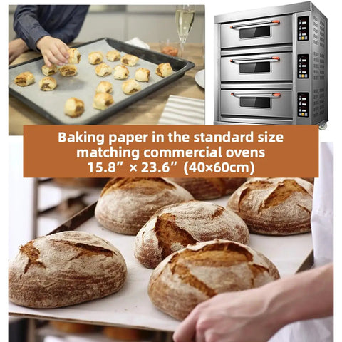 Massive 16x24 Inch Parchment Paper Roll With 2000 Sheets Of Industrial Grade Oven Paper Safe Up To 428 Degrees Fahrenheit used in bakery scene