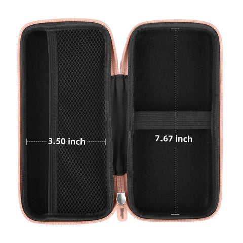 Interior of Roomy Tech Gear Organizer Pouch featuring smart cable stash design, dimensions 3.50 x 7.67 inches.