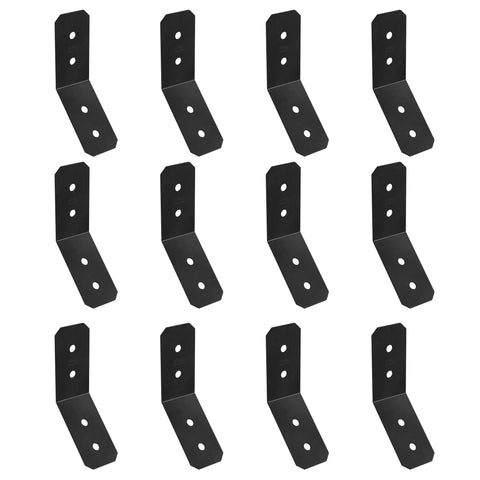 ZMAX Black Powder Coated Knee Brace Connector For 4X Lumber Outdoor Accents Avant Collection 12-Gauge Steel, pack of 12
