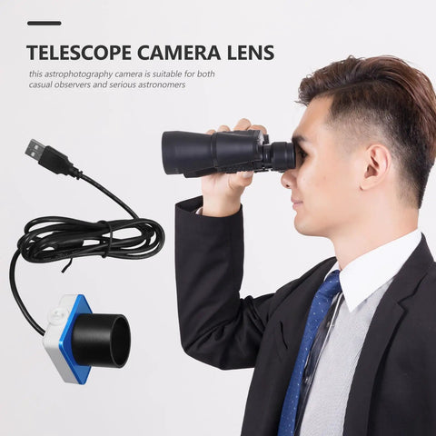 Person using Beginner Friendly USB Telescope Camera Eyepiece 1.25 Inch 80 Megapixel Digital Astronomy Camera with USB cable