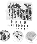 Carbon Steel Woodruff Key Assortment Kit with semicircle keys for keyways, visible in various sizes and compartments