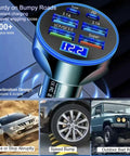 Heavy Duty Plug And Go Usb Car Charger With Live Voltage Tracker And Pd 30W Quick Charge showing multiple USB ports and voltage display.
