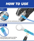 Step-by-step guide using 6 In 1 Ratchet Crimping Tool Set with Interchangeable Dies for Wire Ferrules and Terminals
