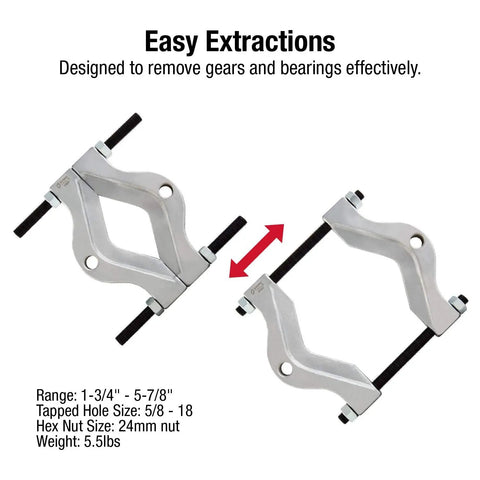 Bearing Splitter For One And Three Quarters Inch To Five And Seven Eighths Inch Bearings And Gears Removal, showing two splitter halves.