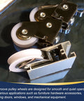 U Groove Ball Bearing Roller Wheels 6x22x7mm Nylon Guide Wheel For Sliding Doors And Windows, Heavy Duty Stainless Steel Track Wheel, White 4 Pack Set shown on aluminum track