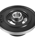 Engine Harmonic Balancer Crankshaft Pulley Drop-In For BMW Vehicles OEM-Grade Replacement with black finish, visible front view