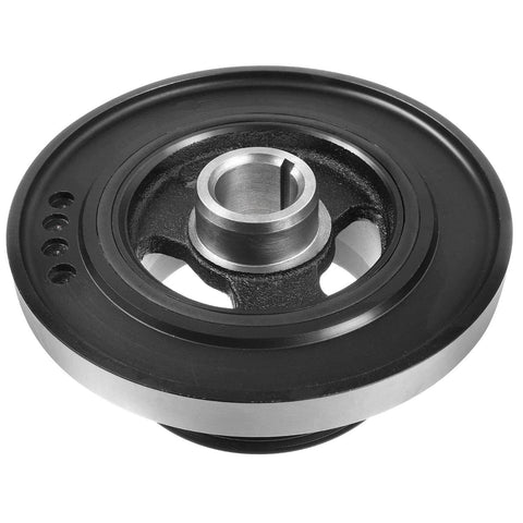 Engine Harmonic Balancer Crankshaft Pulley Drop-In For BMW Vehicles OEM-Grade Replacement with black finish, visible front view