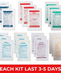 Travel RX Medicine Kit Bulk Travel Kit With Individually Wrapped Medications shown with various packets against a white background