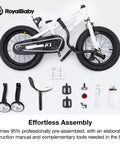 Freestyle 16 Inch Kids Bike For Boys And Girls, BMX Style Ride With Training Wheels, parts and assembly tools displayed.