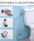 Handheld Bidet Sprayer With Built In Filter And Adjustable Water Pressure Stainless Steel Jet Spray For Toilet Purified