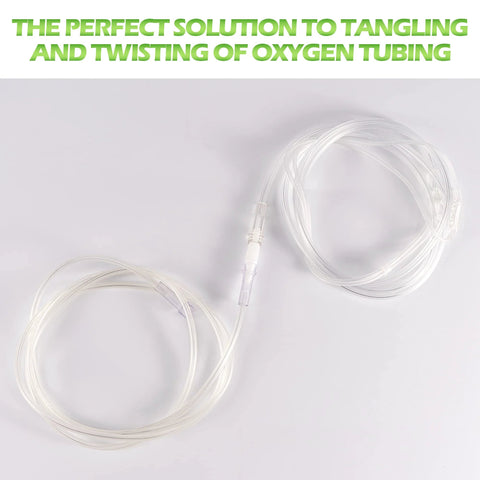 Oxygen tubing swivel connector set, clear PVC tubing with male-to-male adapters, 10-pack.