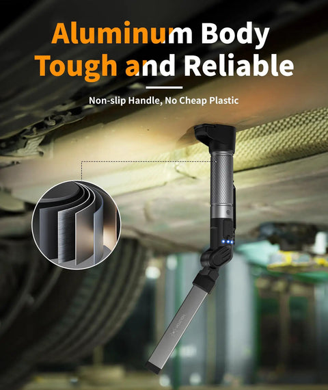 Installed Magnetic Work Light For Car Repair And Emergency Use 800 Lumens Rechargeable With 2200 mAh Battery Foldable