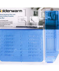 Cabinet Pull Template And Knob Drilling Template Set For Precise Handle Installation With Spacing From 64mm To 160mm Includes 3 16th Inch Drill Bit And Knob Template 1 Pack Ideal For Cabinet Handles And Drawer Pulls Durable Construction For Long Lasting in packaging, showing two blue templates.