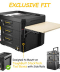 Foldable Heavy Duty Work Table For StackTech Toolbox Systems Portable Side Workbench Attachment With 50 Lb Load Capacity